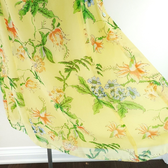 Aritzia Wilfred Destination Square Neck Hawaii Floral Midi Slip Dress - Picture 12 of 16